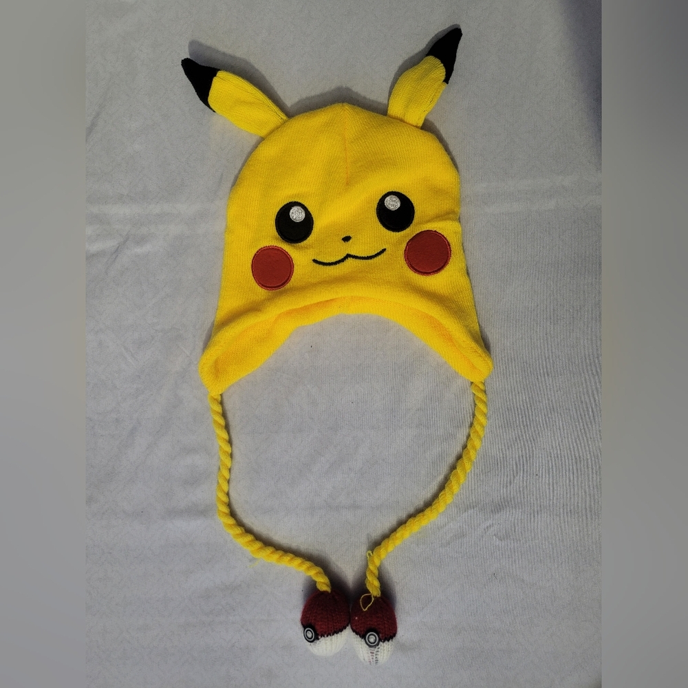 Yellow Pikachu Pokemon Kids Winter Knitted Hat